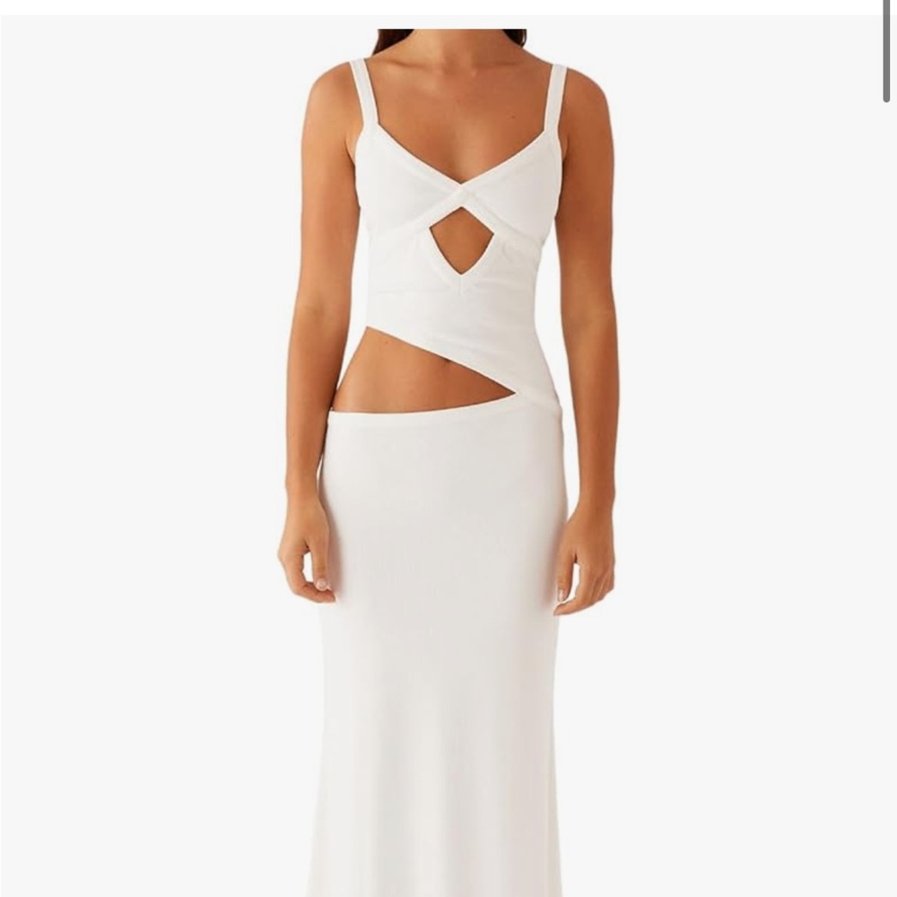 Elegant White Cutout Maxi Dress